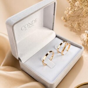 Alianças de Noivado Modelo Shine Banhado a Ouro 18k com 2mm
