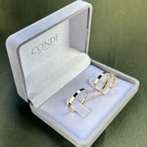 Alianças de Noivado Modelo Shine Banhado a Ouro 18k com 2mm