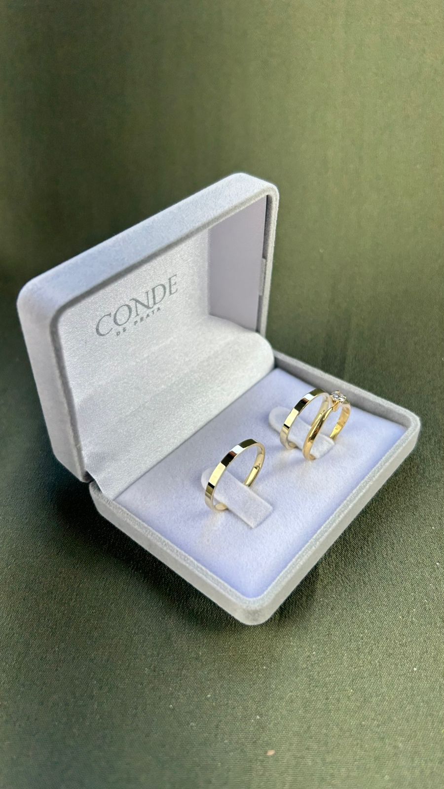 Alianças de Noivado Modelo Shine Banhado a Ouro 18k com 2mm
