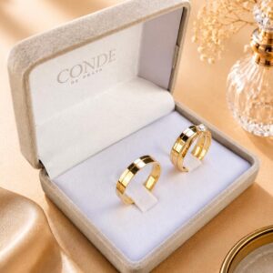 Alianças de Noivado Modelo Goldess Banhado a Ouro 18k com 4mm