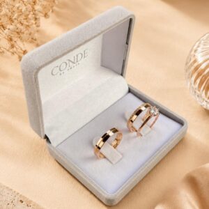 Alianças de Noivado Modelo Irís Rosê Banhado a Ouro 18k com 4mm
