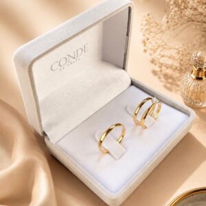 Alianças de Noivado Modelo Leblon Banhado a Ouro 18k com 2mm