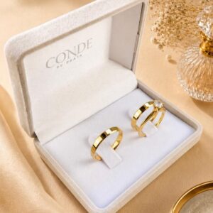 Alianças de Noivado Modelo Royals Banhado a Ouro 18k com 3mm